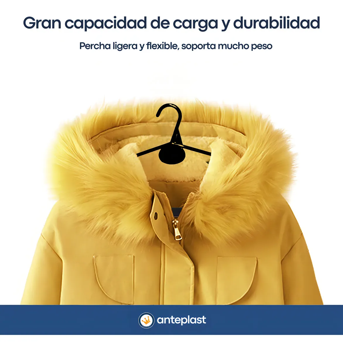 Perchas Plasticas Negras Adulto x100 Unidades Reforzadas Anteplast Blancanieves - Imagen 3