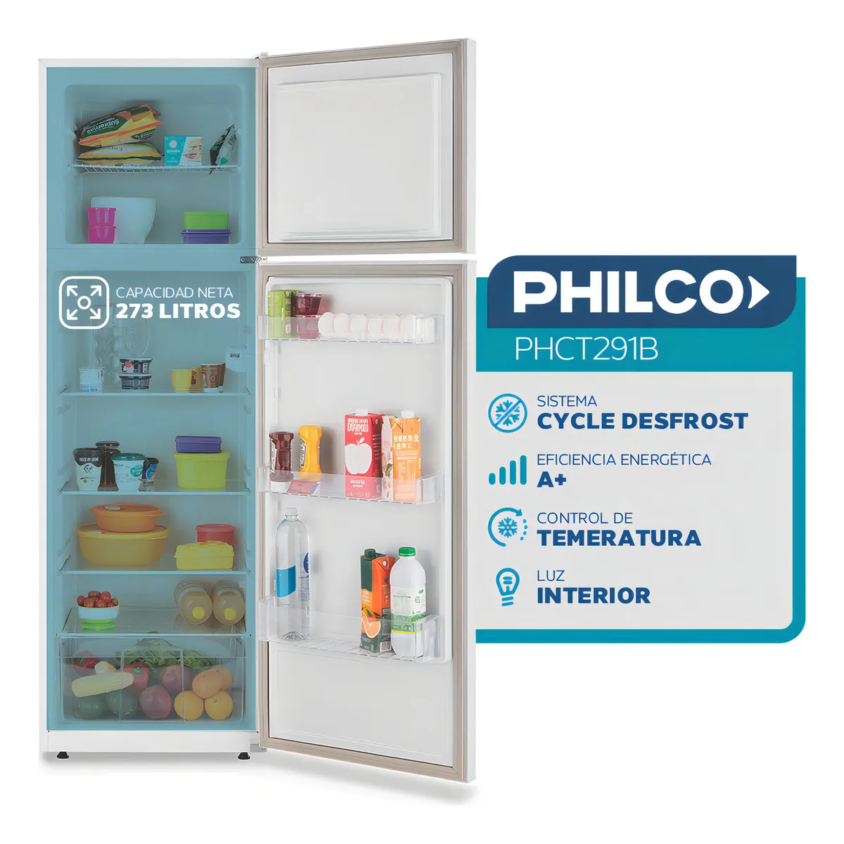 Heladera Cíclica Phct271b Philco Top Mount 270l - Imagen 2