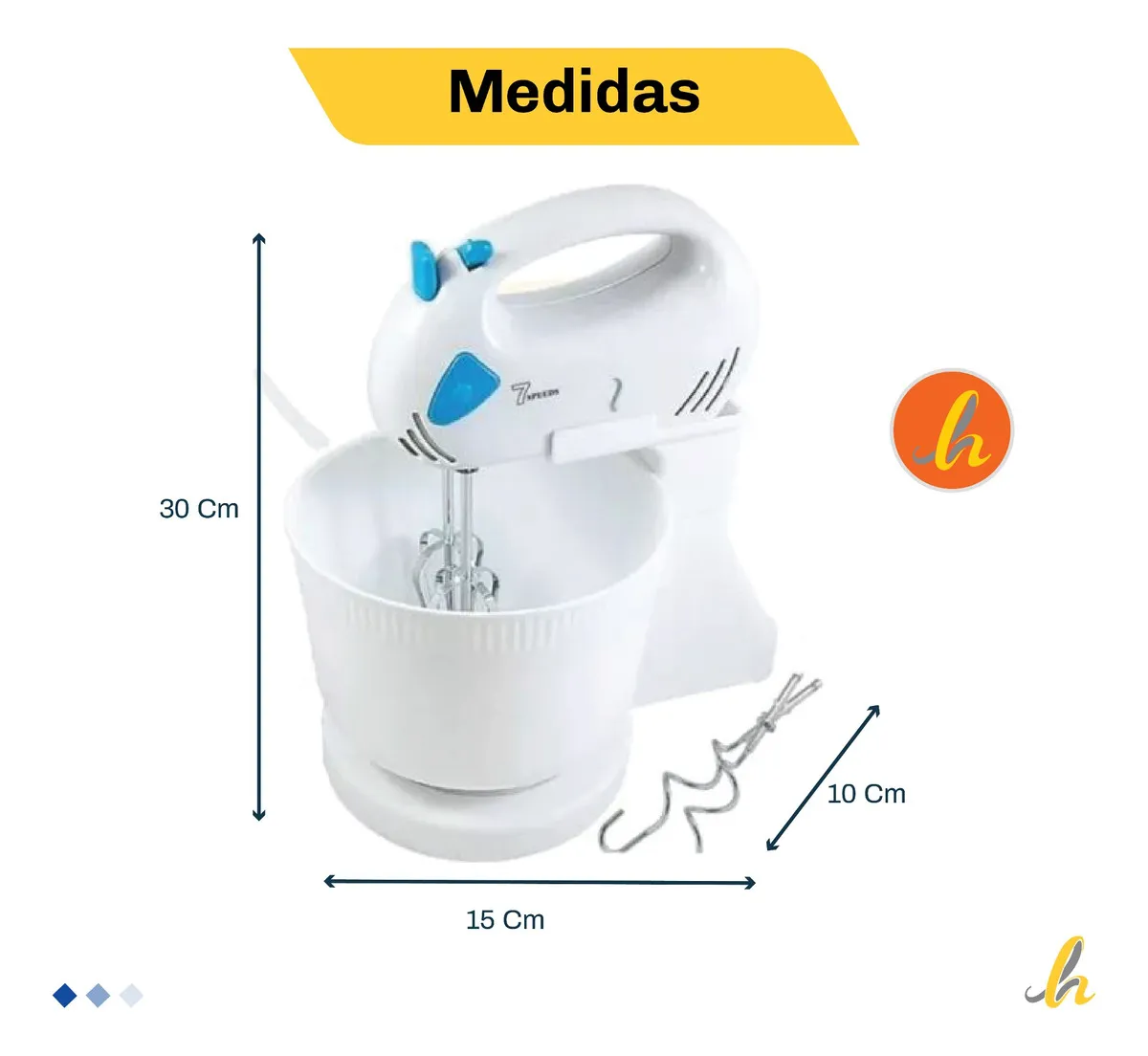 Batidora De Mano Con Bowl Kanji -kjh-bl0300hmb01v - Imagen 2