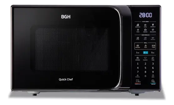 Microondas Bgh Eco Negro Digital 23 Litros 800w