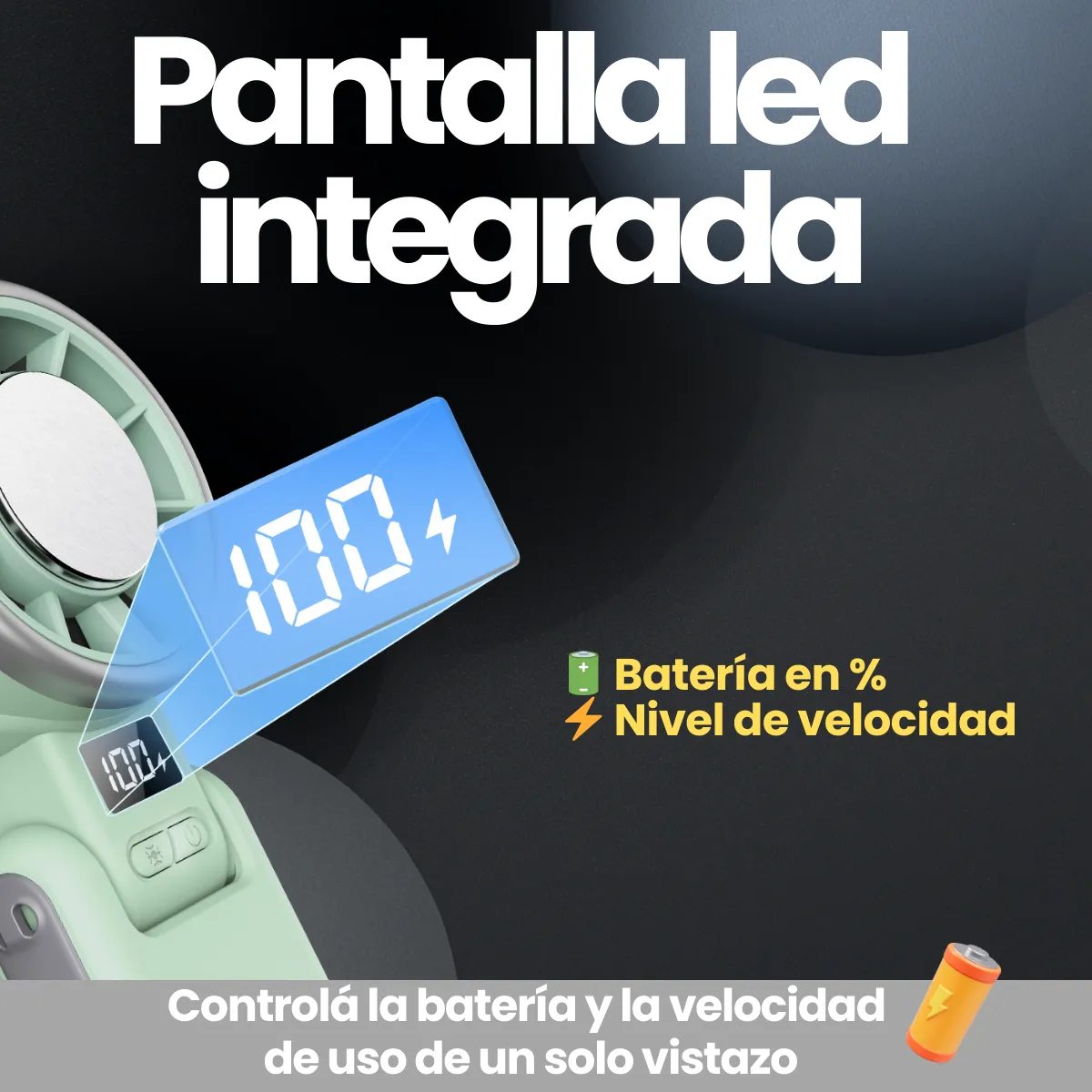 Ventilador Portátil De Mano Plegable Usb Escritorio Mesa - Imagen 4