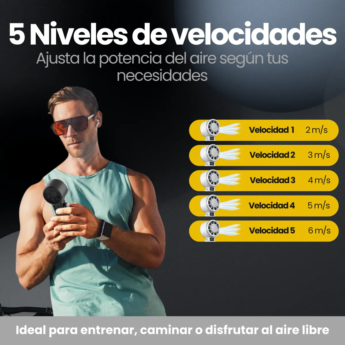 Ventilador Portátil De Mano Plegable Usb Escritorio Mesa - Imagen 5