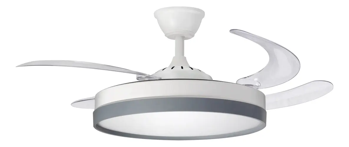 Ventilador De Techo Retráctil Codini Blanco Luz Led Control - Imagen 3