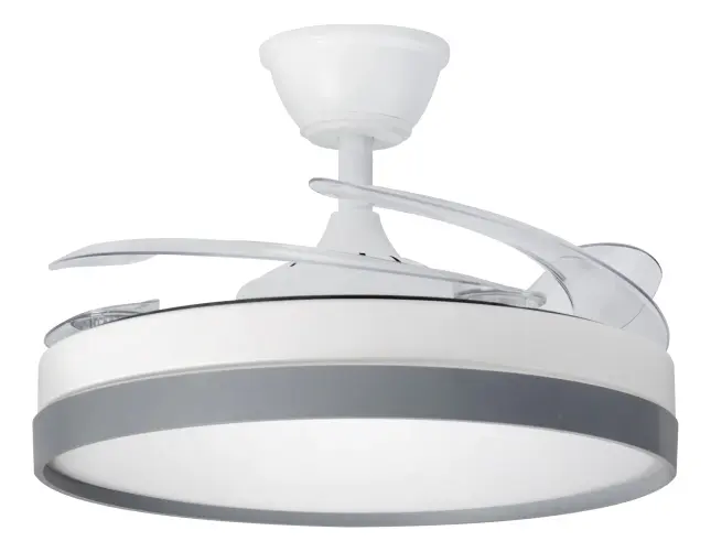 Ventilador De Techo Retráctil Codini Blanco Luz Led Control - Imagen 4